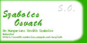 szabolcs osvath business card